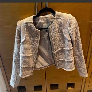 Rebecca Taylor Cream Textured Blazer